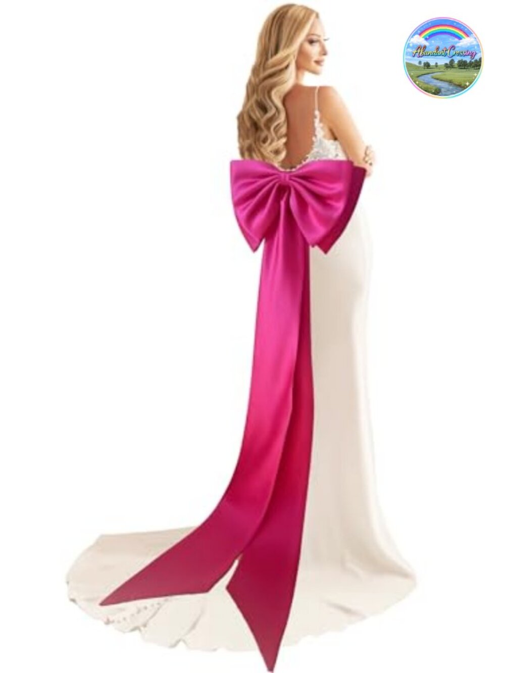 Satin Big Bow Train Removable Detachable 60" Bridal Wedding Accessory